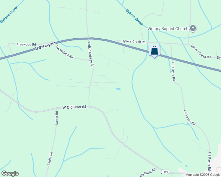 map of restaurants, bars, coffee shops, grocery stores, and more near 262 Yadkin College Road in Lexington