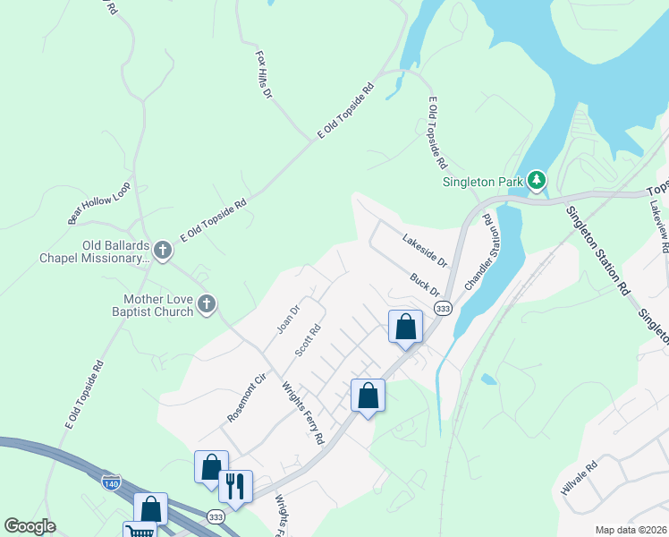 map of restaurants, bars, coffee shops, grocery stores, and more near 1610 Flora Drive in Louisville