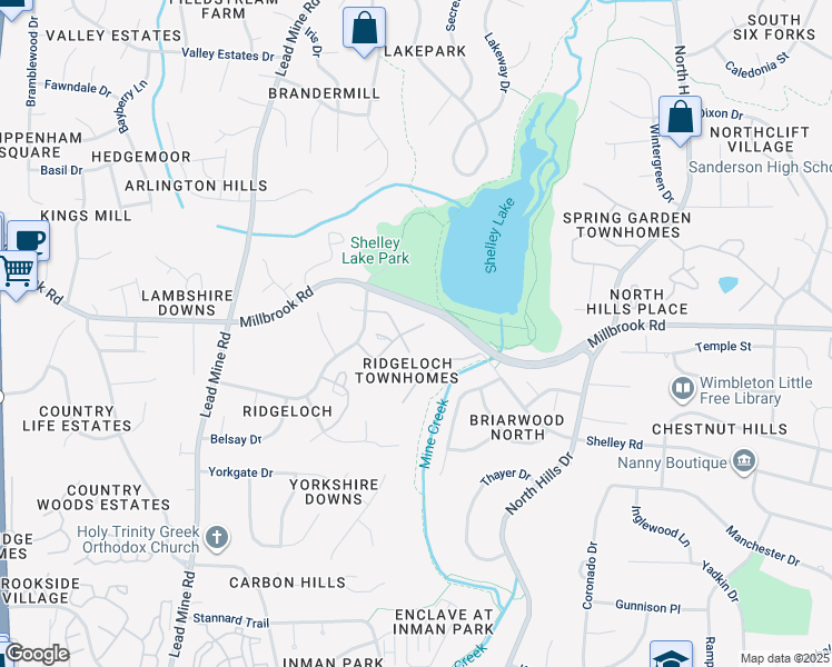 map of restaurants, bars, coffee shops, grocery stores, and more near in Raleigh
