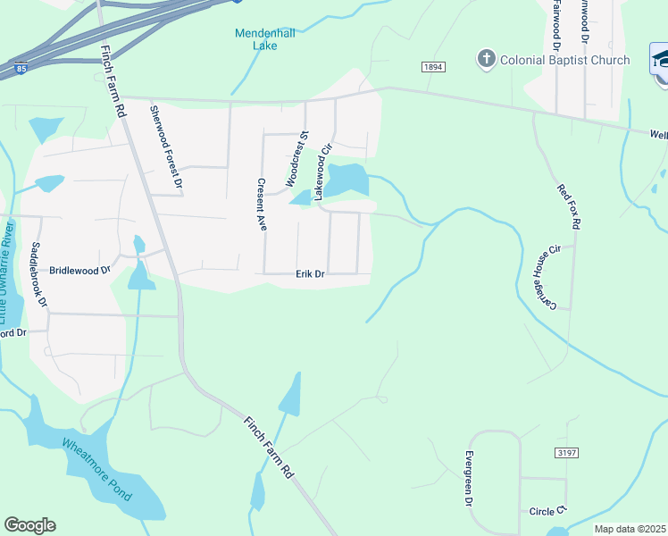map of restaurants, bars, coffee shops, grocery stores, and more near 3810 Greenway Drive in Trinity