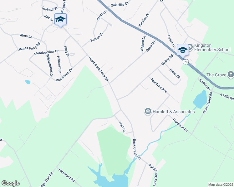 map of restaurants, bars, coffee shops, grocery stores, and more near 107 Bailey Road in Kingston