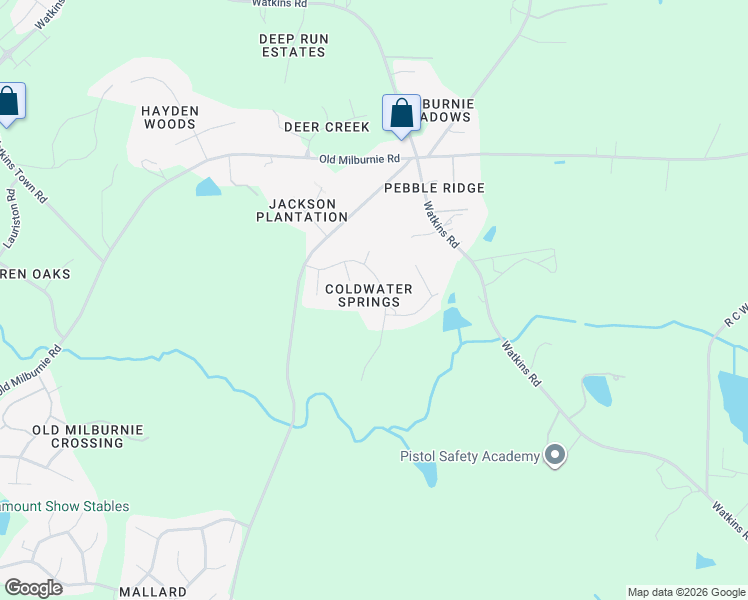 map of restaurants, bars, coffee shops, grocery stores, and more near 4320 Coldwater Springs Drive in Raleigh
