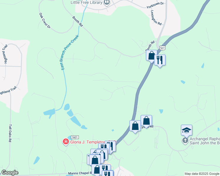 map of restaurants, bars, coffee shops, grocery stores, and more near 34 Bell Circle in Chapel Hill