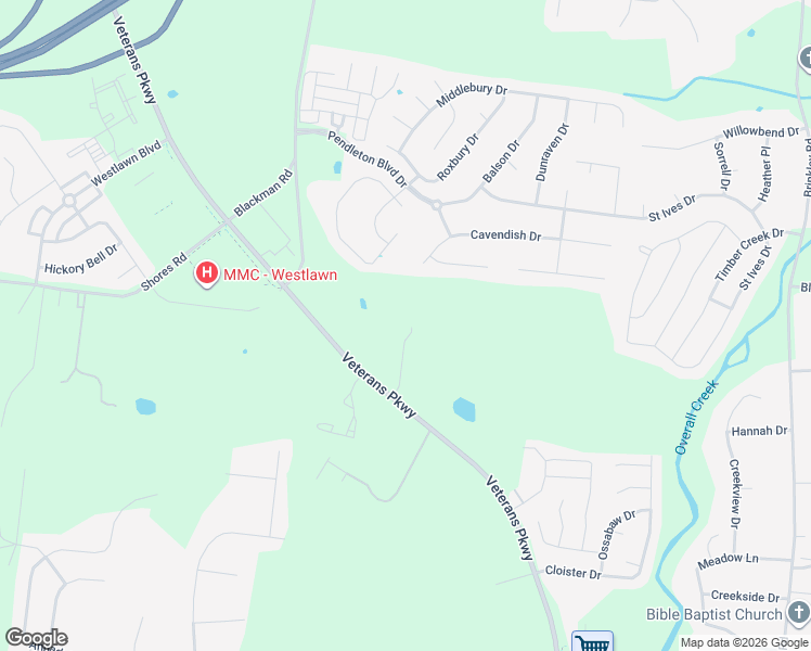 map of restaurants, bars, coffee shops, grocery stores, and more near 679 Veterans Parkway in Murfreesboro