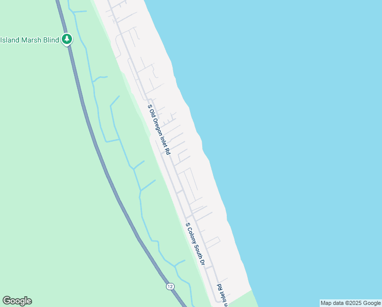 map of restaurants, bars, coffee shops, grocery stores, and more near 218 East Altoona Street in Nags Head