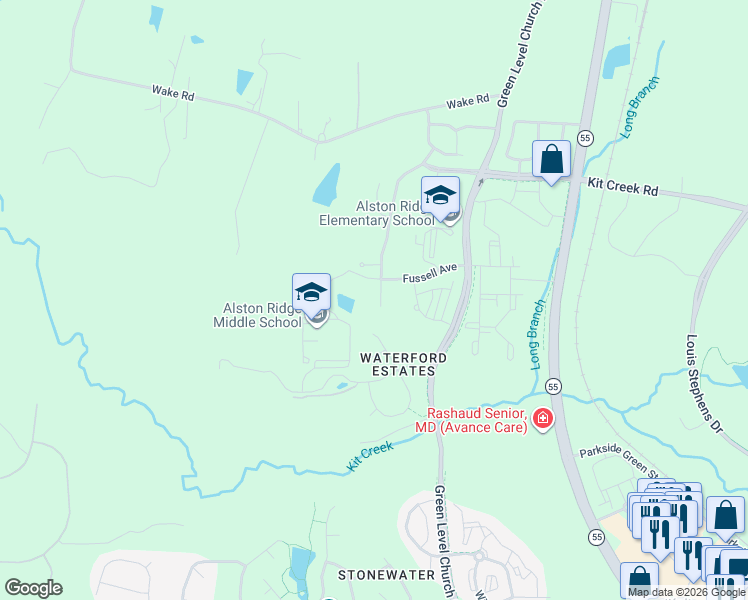 map of restaurants, bars, coffee shops, grocery stores, and more near 1825 Seahorse Court in Cary