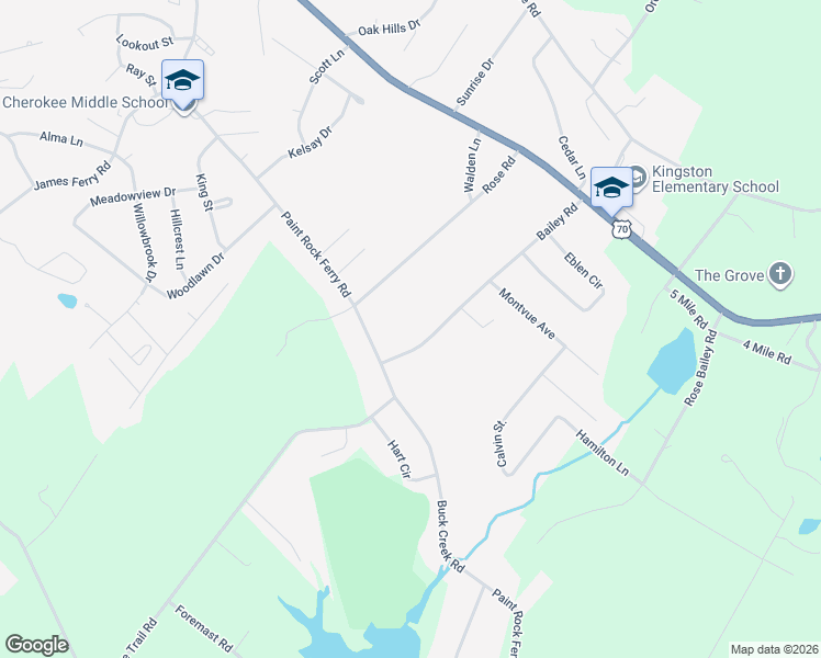 map of restaurants, bars, coffee shops, grocery stores, and more near 107 Bailey Road in Kingston