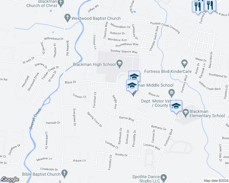 map of restaurants, bars, coffee shops, grocery stores, and more near 746 Sergio Avenue in Murfreesboro