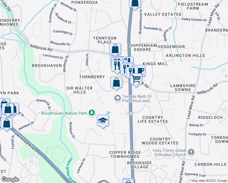 map of restaurants, bars, coffee shops, grocery stores, and more near 5315 Creedmoor Rd in Raleigh