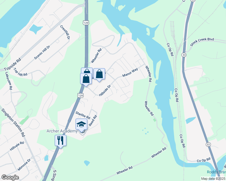 map of restaurants, bars, coffee shops, grocery stores, and more near 101 Airway Ridge Road in Louisville