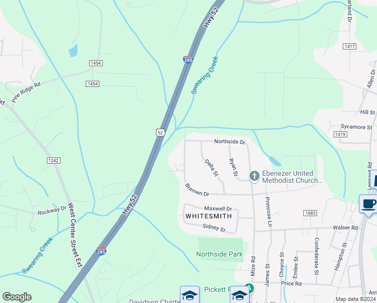 map of restaurants, bars, coffee shops, grocery stores, and more near 308 Bremen Drive in Lexington