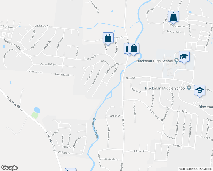 map of restaurants, bars, coffee shops, grocery stores, and more near 4912 Saint Ives Drive in Murfreesboro