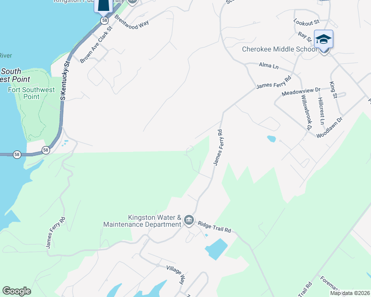 map of restaurants, bars, coffee shops, grocery stores, and more near 1330 James Ferry Road in Kingston