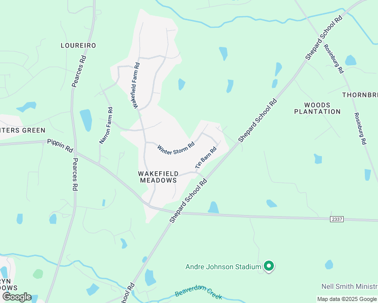 map of restaurants, bars, coffee shops, grocery stores, and more near 2640 Winter Storm Road in Zebulon