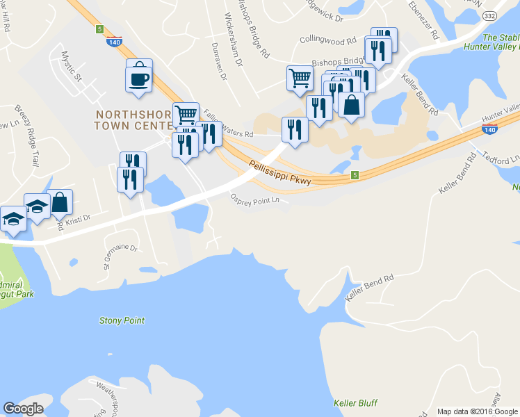 map of restaurants, bars, coffee shops, grocery stores, and more near 9607 Levens Way in Knoxville