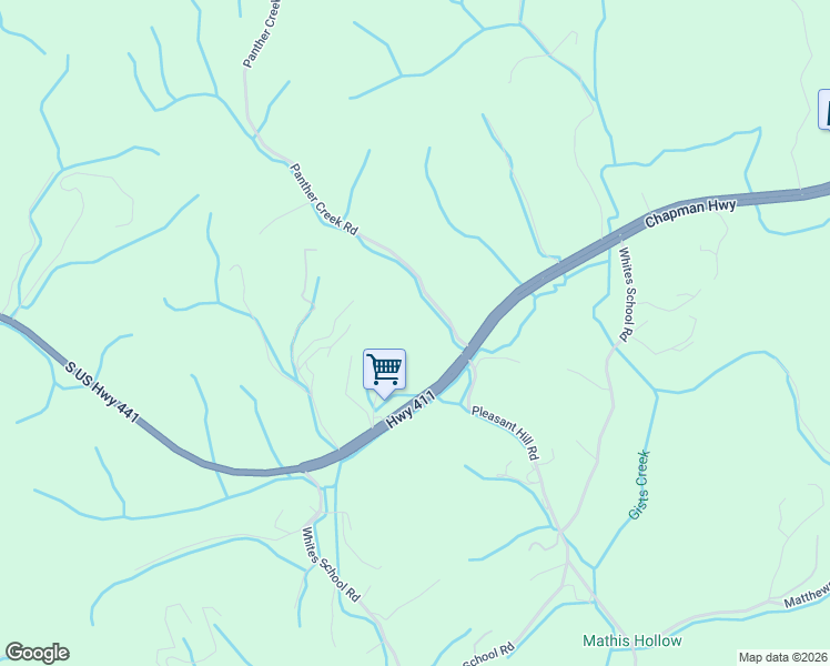 map of restaurants, bars, coffee shops, grocery stores, and more near 2014 Chapman Highway in Sevierville