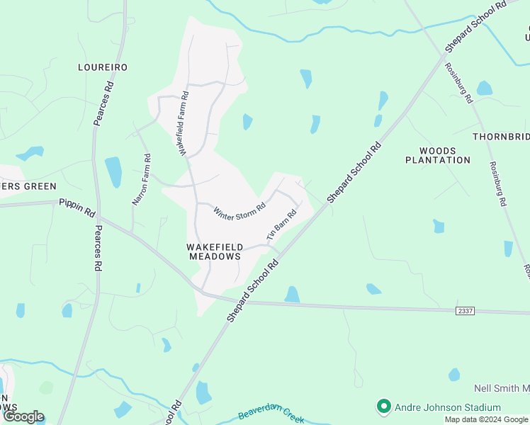 map of restaurants, bars, coffee shops, grocery stores, and more near 2644 Winter Storm Road in Zebulon