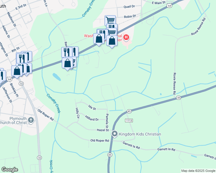 map of restaurants, bars, coffee shops, grocery stores, and more near 18 Samantha Drive in Plymouth