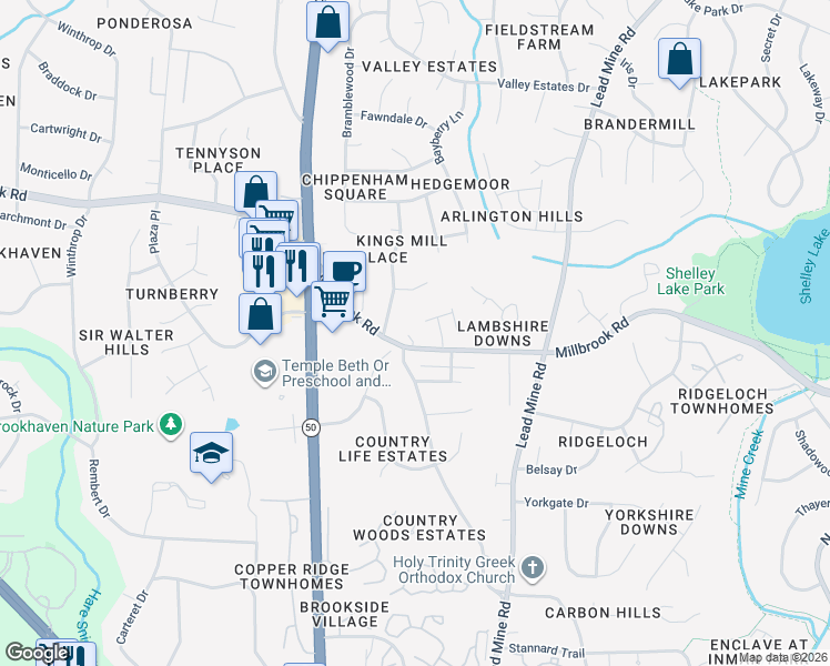 map of restaurants, bars, coffee shops, grocery stores, and more near 1926 Kirkwood Ridge Drive in Raleigh