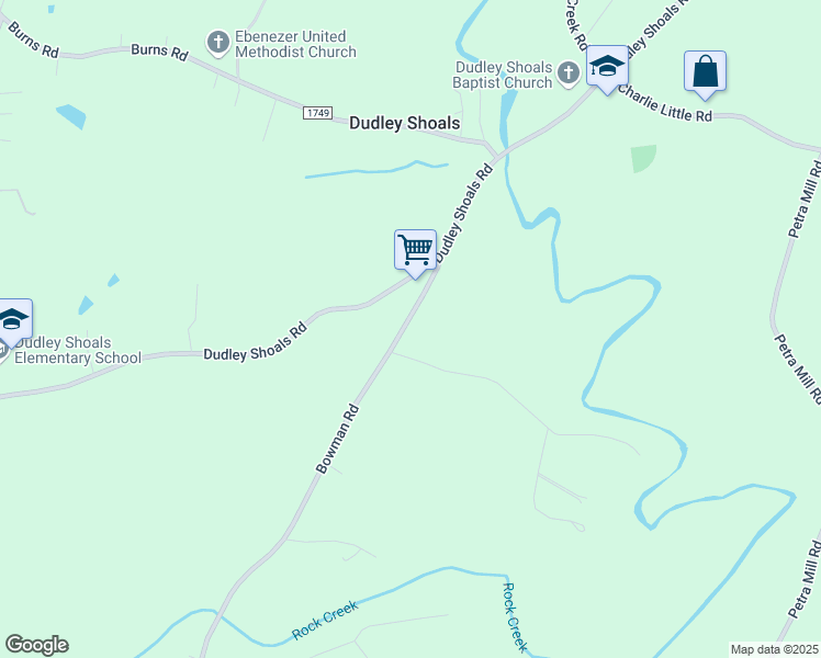 map of restaurants, bars, coffee shops, grocery stores, and more near 3146 Bowman Road in Granite Falls