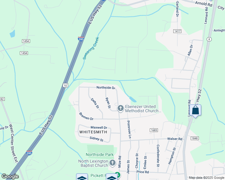 map of restaurants, bars, coffee shops, grocery stores, and more near 319 Northside Drive in Lexington
