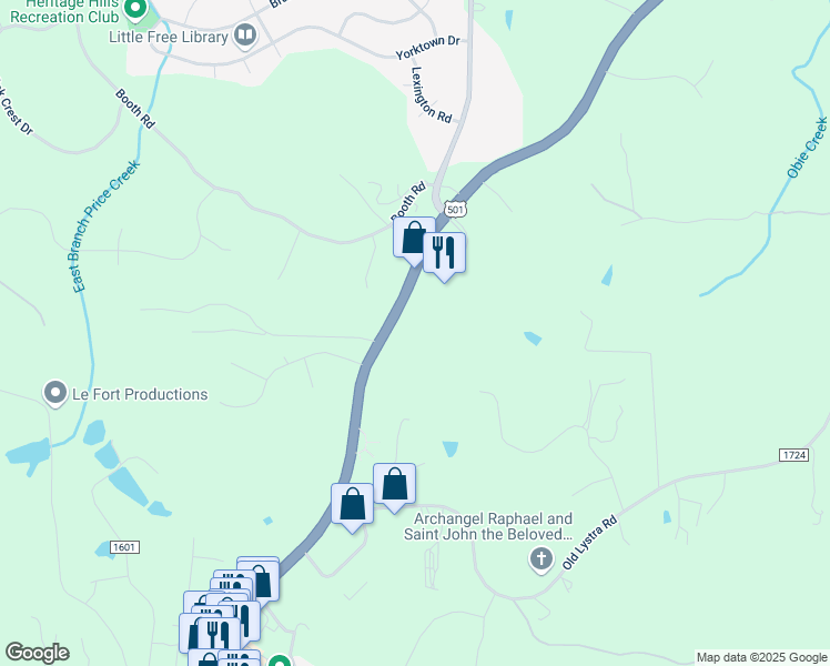 map of restaurants, bars, coffee shops, grocery stores, and more near 12330 U.S. 15 in Chapel Hill