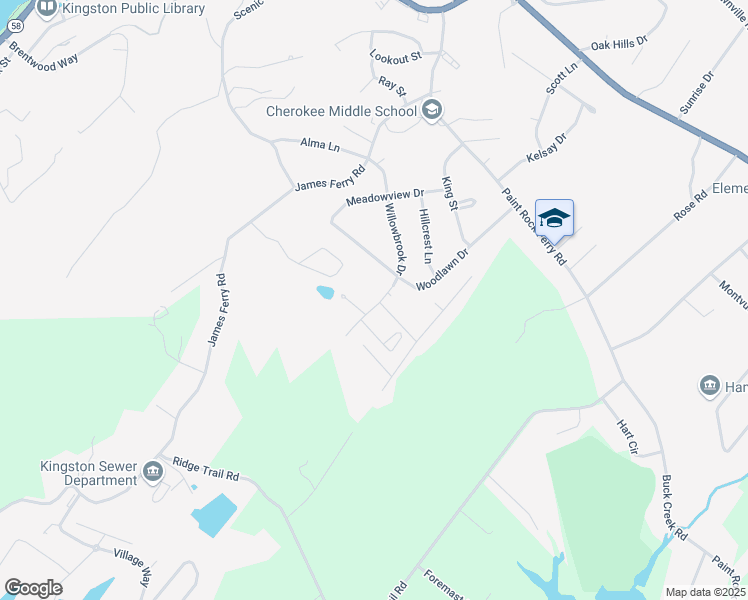 map of restaurants, bars, coffee shops, grocery stores, and more near 309 Willowbrook Drive in Kingston