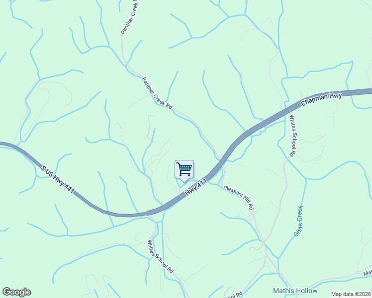 map of restaurants, bars, coffee shops, grocery stores, and more near 2014 Chapman Highway in Sevierville