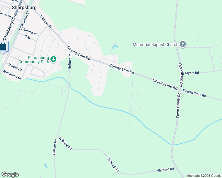 map of restaurants, bars, coffee shops, grocery stores, and more near 9045 County Line Road in Rocky Mount