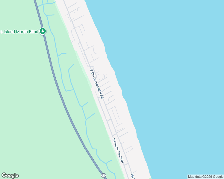 map of restaurants, bars, coffee shops, grocery stores, and more near 118 East Oriental Street in Nags Head