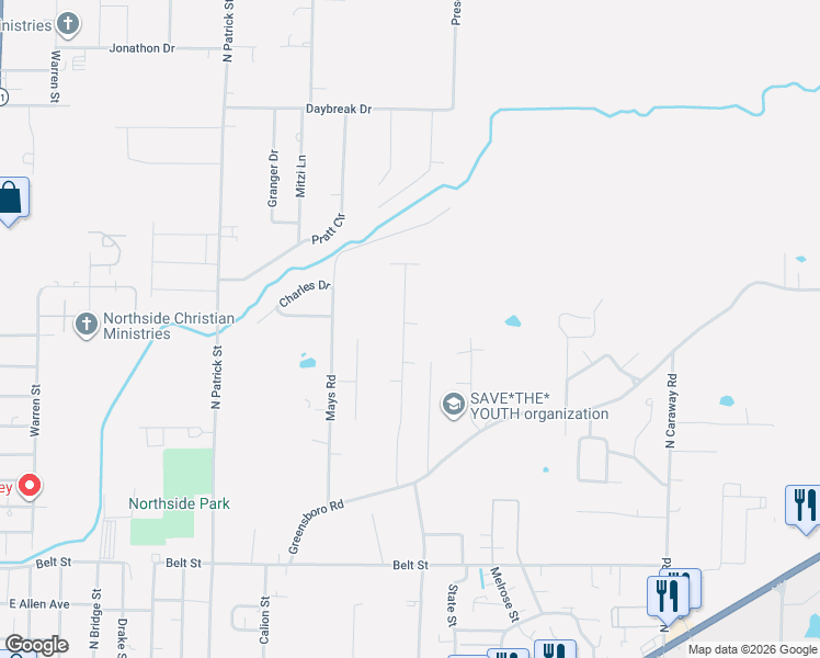 map of restaurants, bars, coffee shops, grocery stores, and more near 1148 Sandino Drive in Jonesboro
