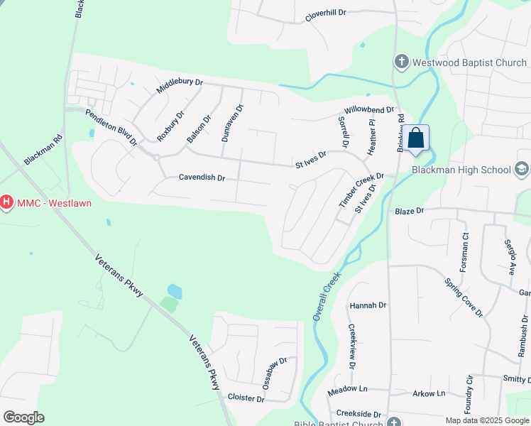 map of restaurants, bars, coffee shops, grocery stores, and more near 5329 Sherrington Road in Murfreesboro