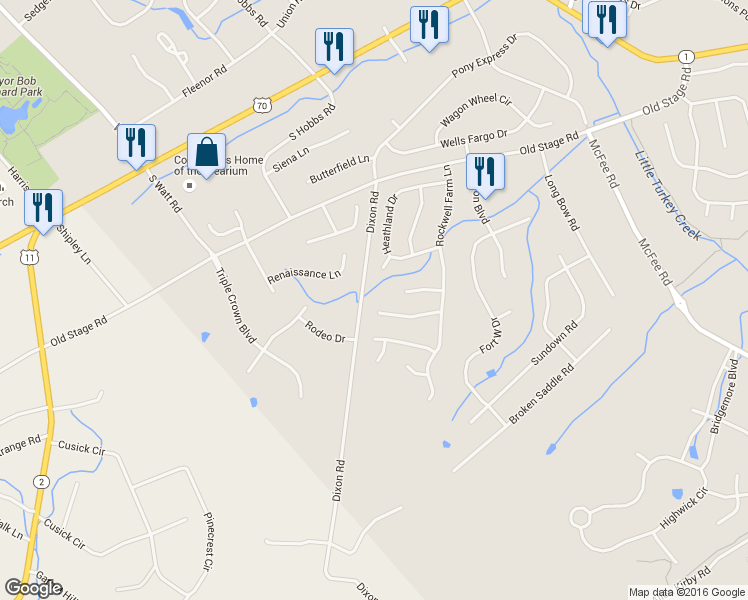 map of restaurants, bars, coffee shops, grocery stores, and more near 12957 Meadow Pointe Lane in Knoxville