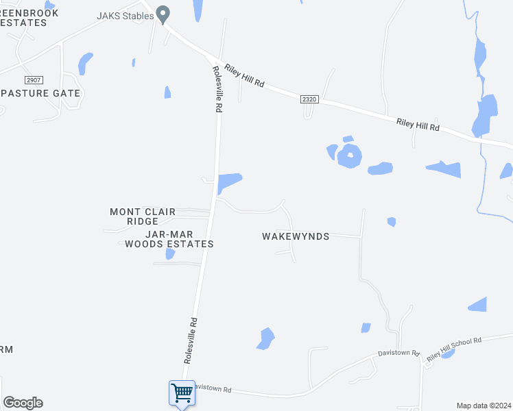 map of restaurants, bars, coffee shops, grocery stores, and more near 5721 All Clear Lane in Wendell