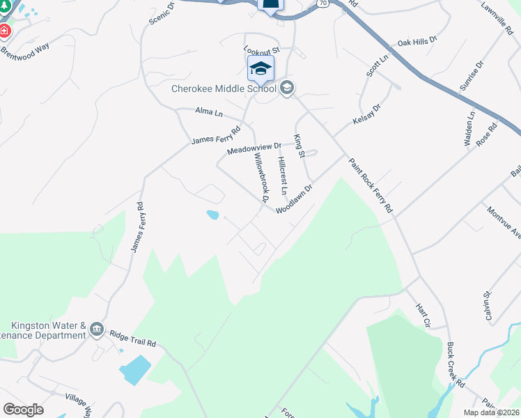 map of restaurants, bars, coffee shops, grocery stores, and more near 309 Willowbrook Drive in Kingston