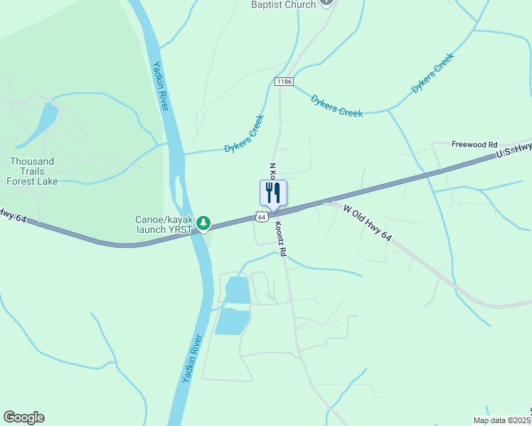 map of restaurants, bars, coffee shops, grocery stores, and more near 101 North Koontz Road in Lexington