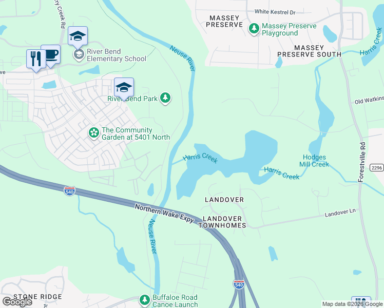 map of restaurants, bars, coffee shops, grocery stores, and more near 4000 Granite Ridge Trail in Raleigh