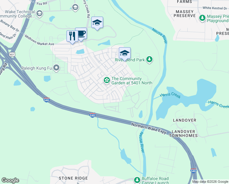 map of restaurants, bars, coffee shops, grocery stores, and more near 5911 Illuminate Avenue in Wake County