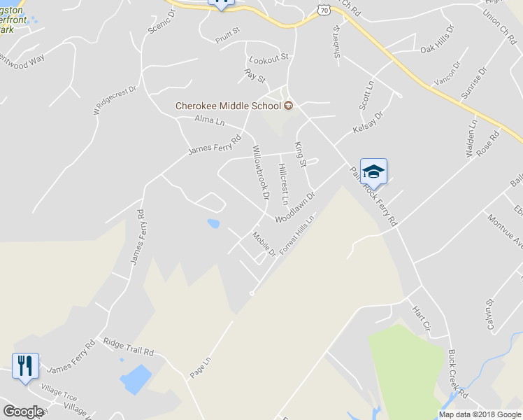 map of restaurants, bars, coffee shops, grocery stores, and more near 301 Woodlawn Drive in Kingston