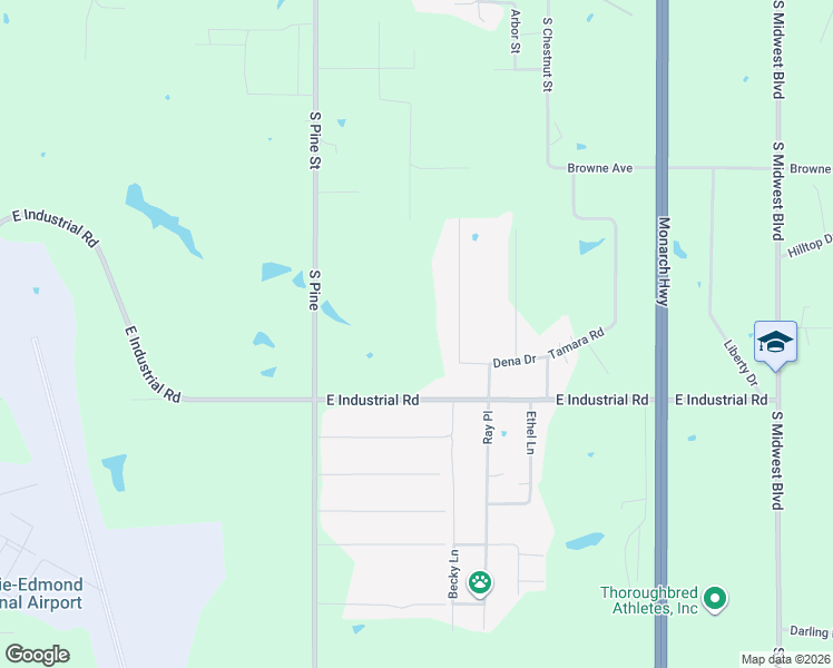 map of restaurants, bars, coffee shops, grocery stores, and more near 1913 Kyle Drive in Guthrie