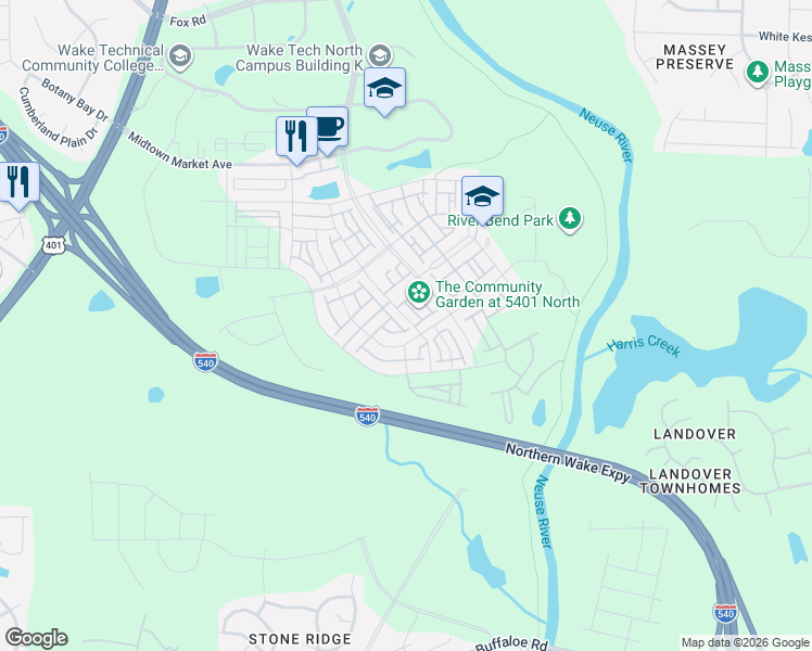 map of restaurants, bars, coffee shops, grocery stores, and more near 6028 Kayton Street in Raleigh