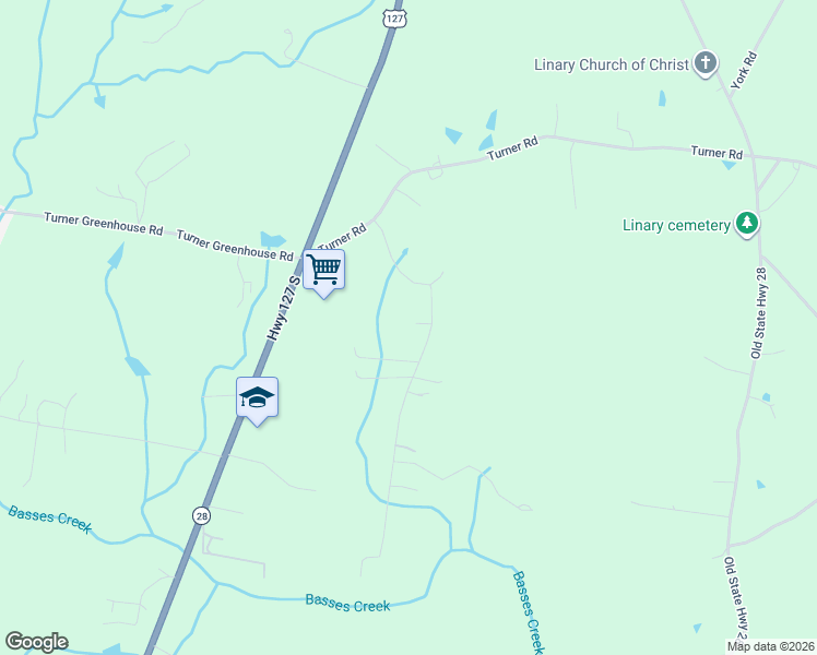 map of restaurants, bars, coffee shops, grocery stores, and more near 292 Hatler Road in Crossville