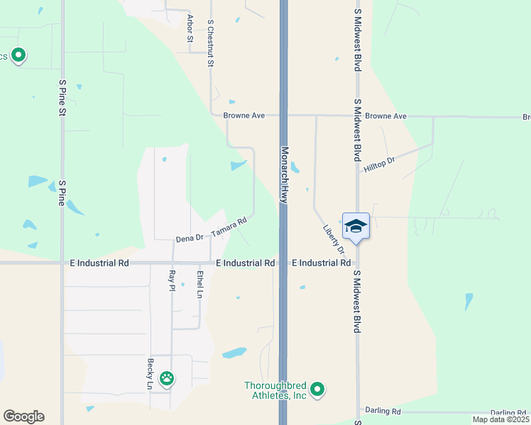 map of restaurants, bars, coffee shops, grocery stores, and more near 1904 Tamara Road in Guthrie