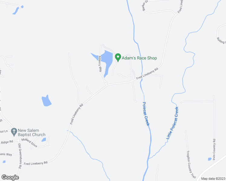map of restaurants, bars, coffee shops, grocery stores, and more near 5368 Fred Lineberry Road in Randleman
