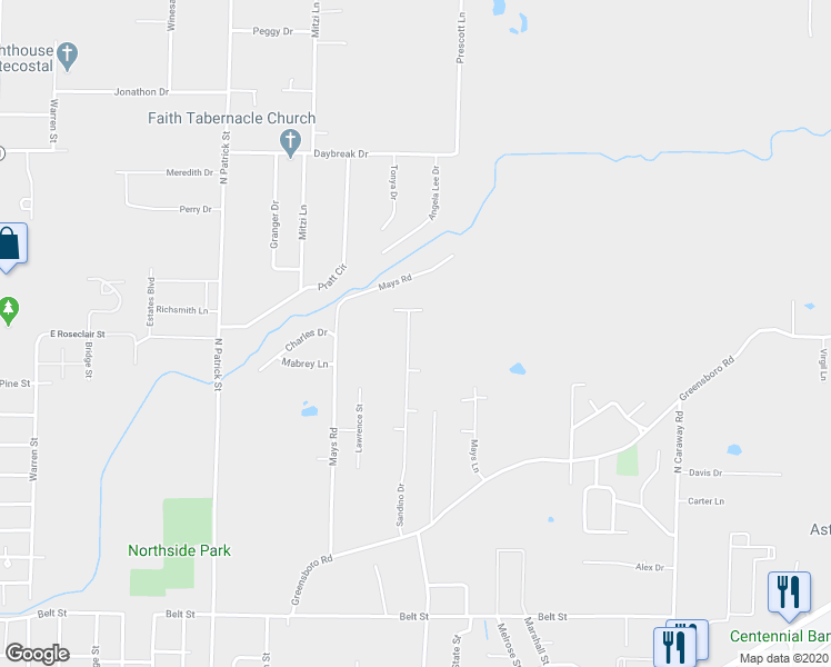 map of restaurants, bars, coffee shops, grocery stores, and more near 1224 Sandino Drive in Jonesboro