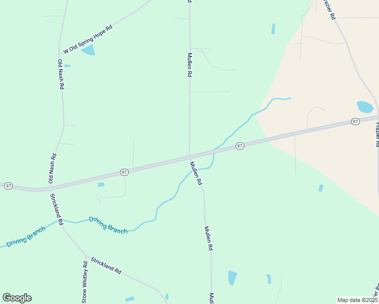 map of restaurants, bars, coffee shops, grocery stores, and more near Mullen Road in Nash County