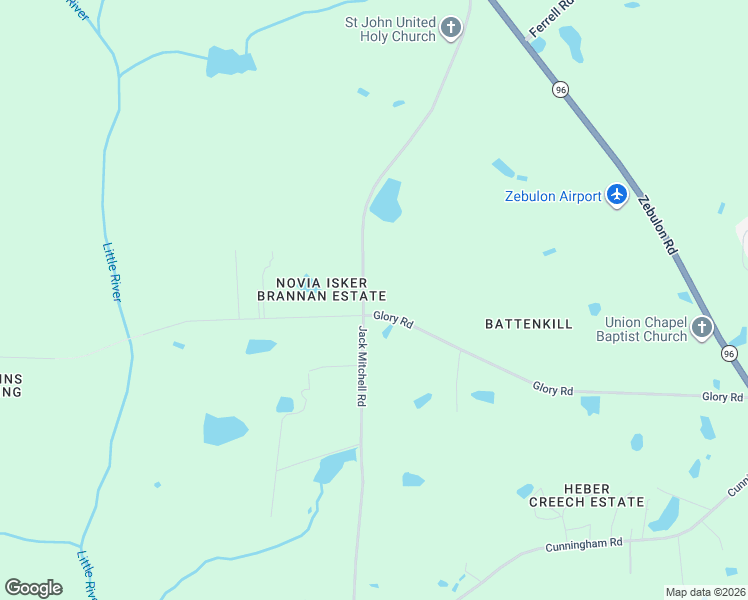 map of restaurants, bars, coffee shops, grocery stores, and more near 2800 Jack Mitchell Road in Zebulon