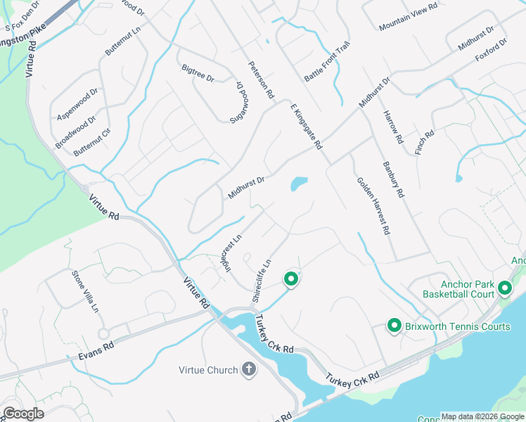 map of restaurants, bars, coffee shops, grocery stores, and more near 615 Witherspoon Lane in Farragut