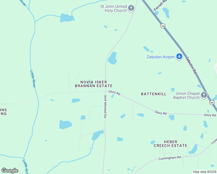 map of restaurants, bars, coffee shops, grocery stores, and more near 2800 Jack Mitchell Road in Zebulon