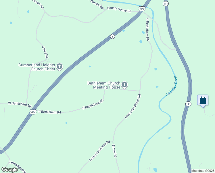 map of restaurants, bars, coffee shops, grocery stores, and more near 1895 East Bethlehem Road in Doyle